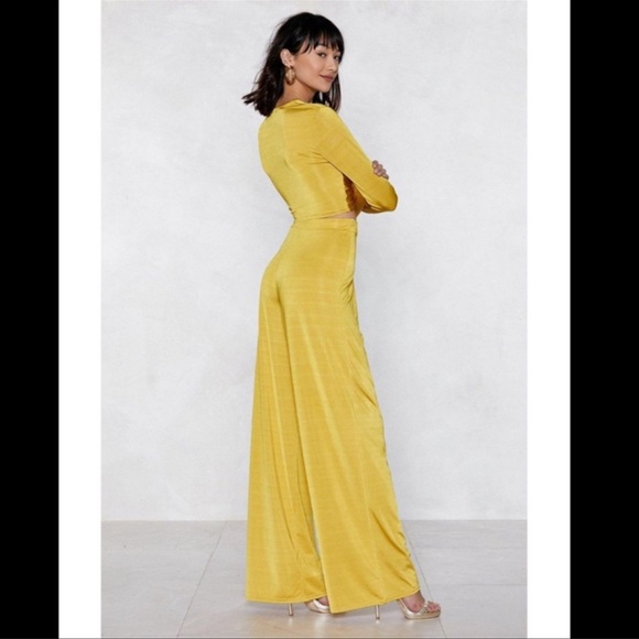 Yellow Nastygal Top and Pants Set - Picture 1 of 7